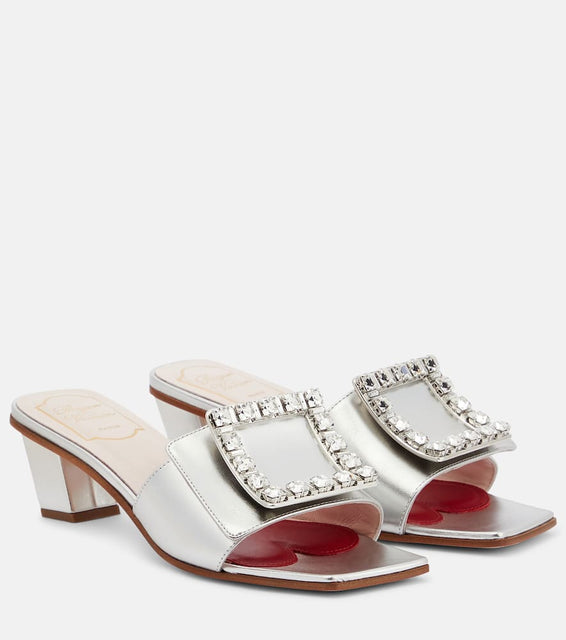 Roger Vivier Love 45 leather mules