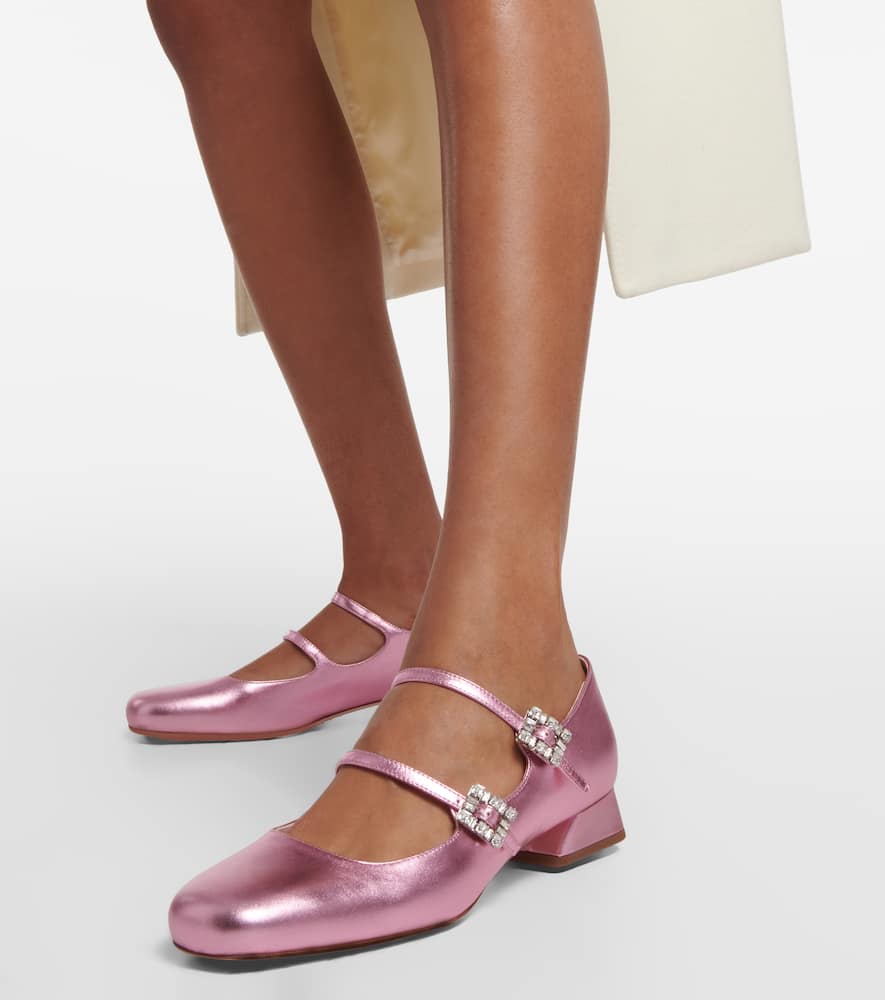Roger Vivier Mini Tr√É¬®s Vivier leather Mary Jane pumps