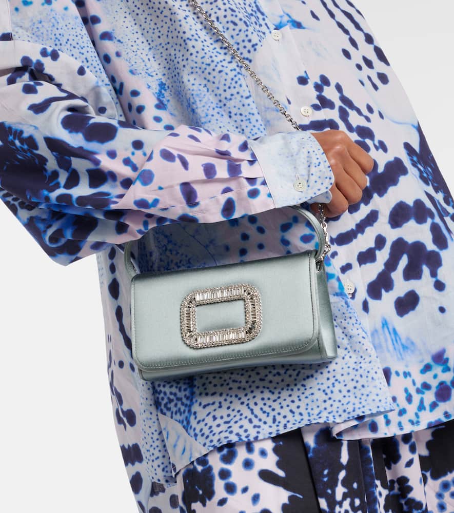 Roger Vivier Pilgrim Micro satin clutch
