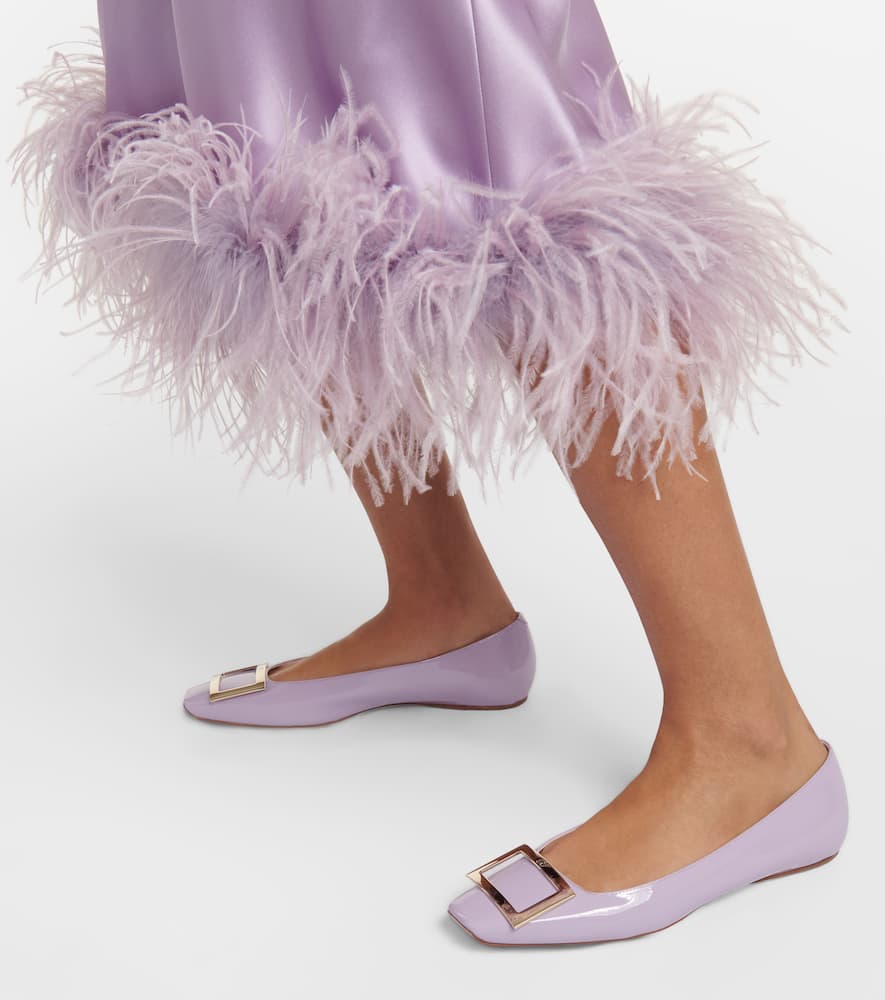Roger Vivier Quadrata Trompette patent leather ballet flats