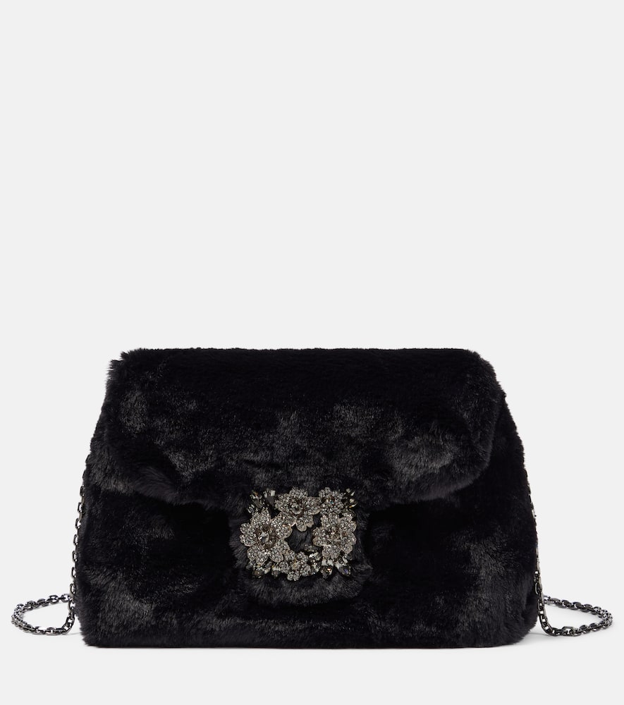 Roger Vivier RV Bouquet Mini faux fur shoulder bag