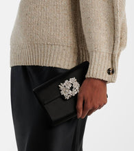 Roger Vivier RV Bouquet embellished satin clutch