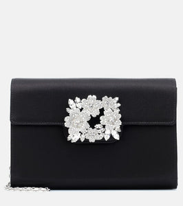 Roger Vivier RV Bouquet embellished satin clutch. Shop Roger Vivier Clutches for women now.