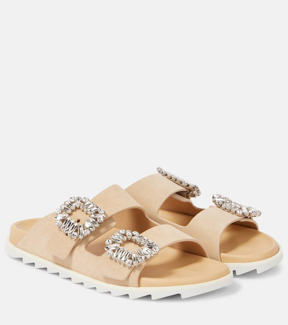 Roger Vivier Slidy Viv' suede slides