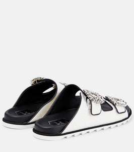 Roger Vivier Slidy Viv√¢¬Ä¬ô embellished boucl√É¬© sandals