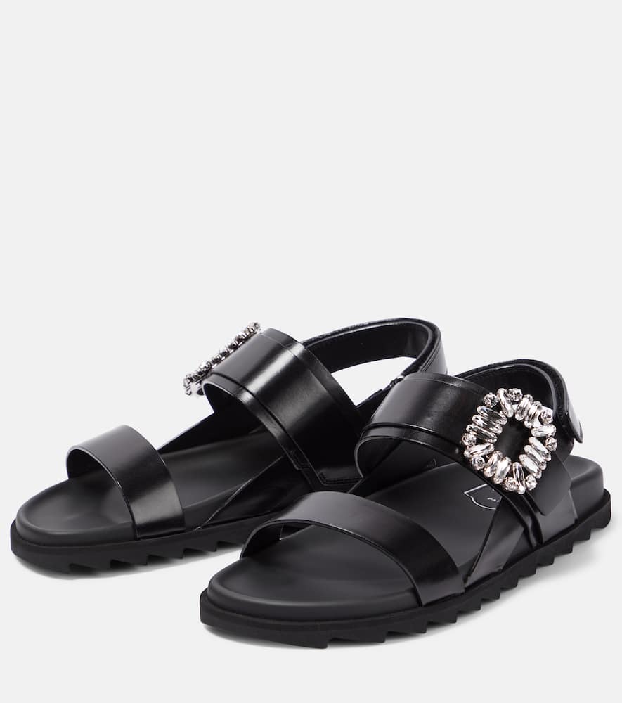 Roger Vivier Slidy Viv√¢¬Ä¬ò embellished leather sandals