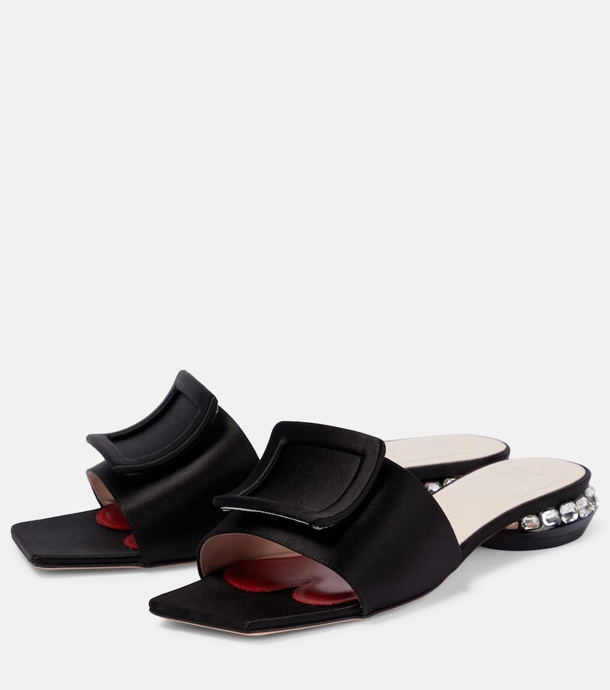 Roger Vivier Strass Heel embellished satin mules