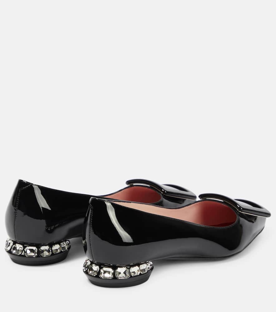 Roger Vivier Strass Heel patent leather ballet flats
