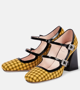 Roger Vivier Tr√É¬®s Vivier Babies tweed checked pumps