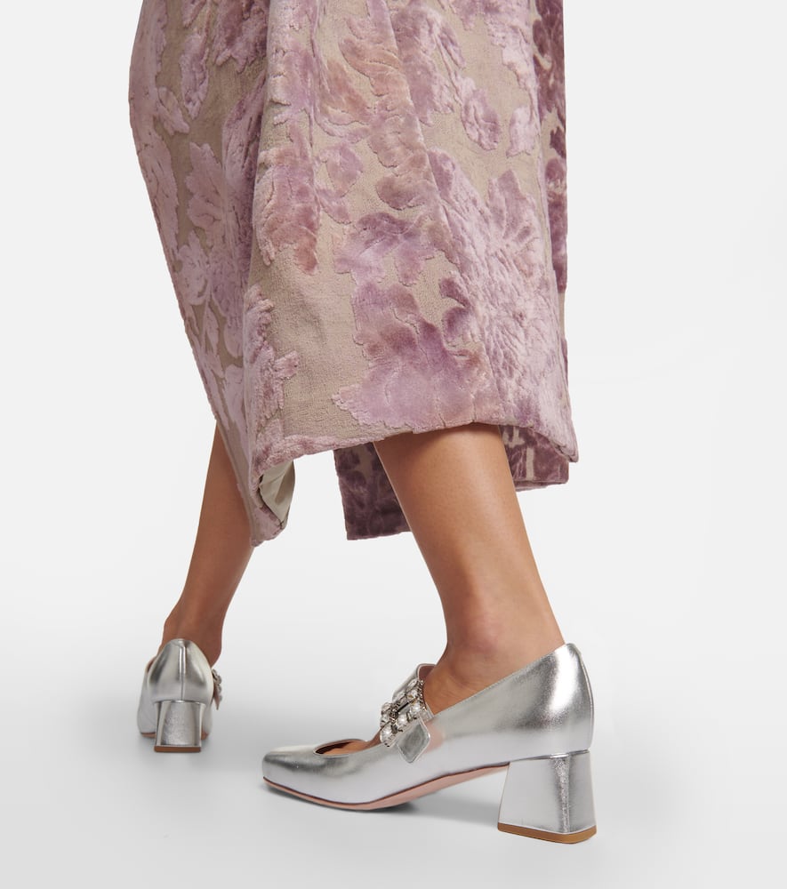 Roger Vivier Tr√É¬®s Vivier metallic leather Mary Jane pumps