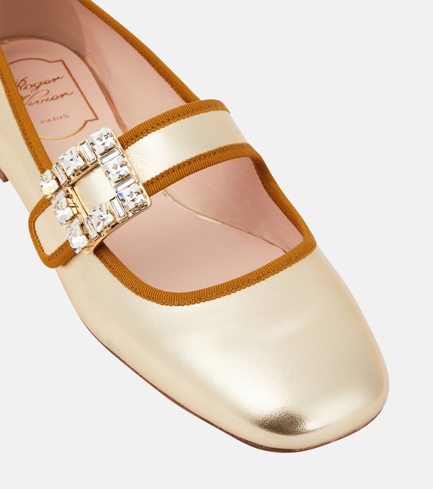 Roger Vivier Tr√É¬®s Vivier metallic leather ballet flats