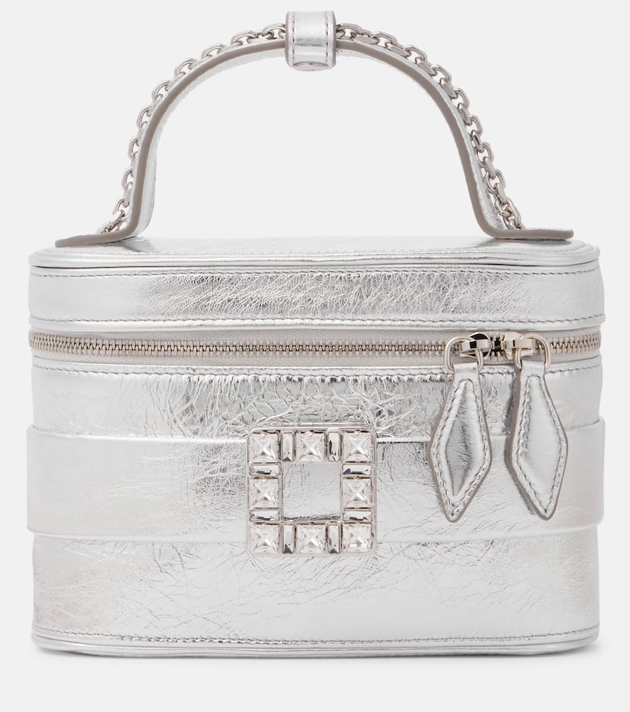 Roger Vivier Tr√É¬®s Vivier metallic leather vanity bag. Shop Roger Vivier Top-Handle Bags for women now.