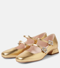 Roger Vivier Tr√É¬®s Vivier metallic leather Mary Jane pumps