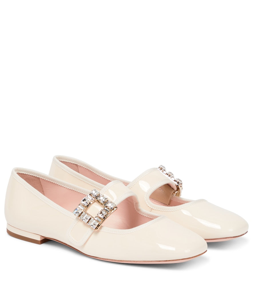 Roger Vivier Tr√É¬®s Vivier patent leather ballet flats - Roger Vivier Tr√É�®s Vivier 漆皮芭蕾平底鞋