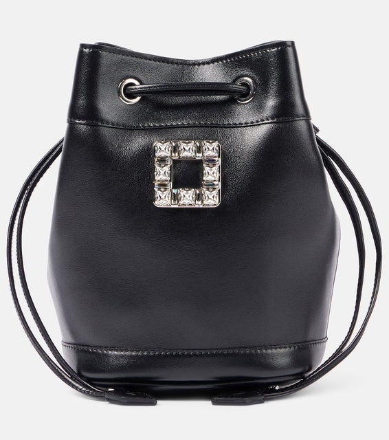 Roger Vivier Tres Vivier leather bucket bag. Shop Roger Vivier Bucket Bags for women now.