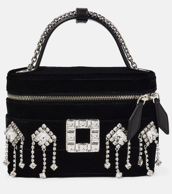 Roger Vivier Vanity Small embellished velvet crossbody bag