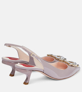Roger Vivier Virgule patent leather slingback pumps