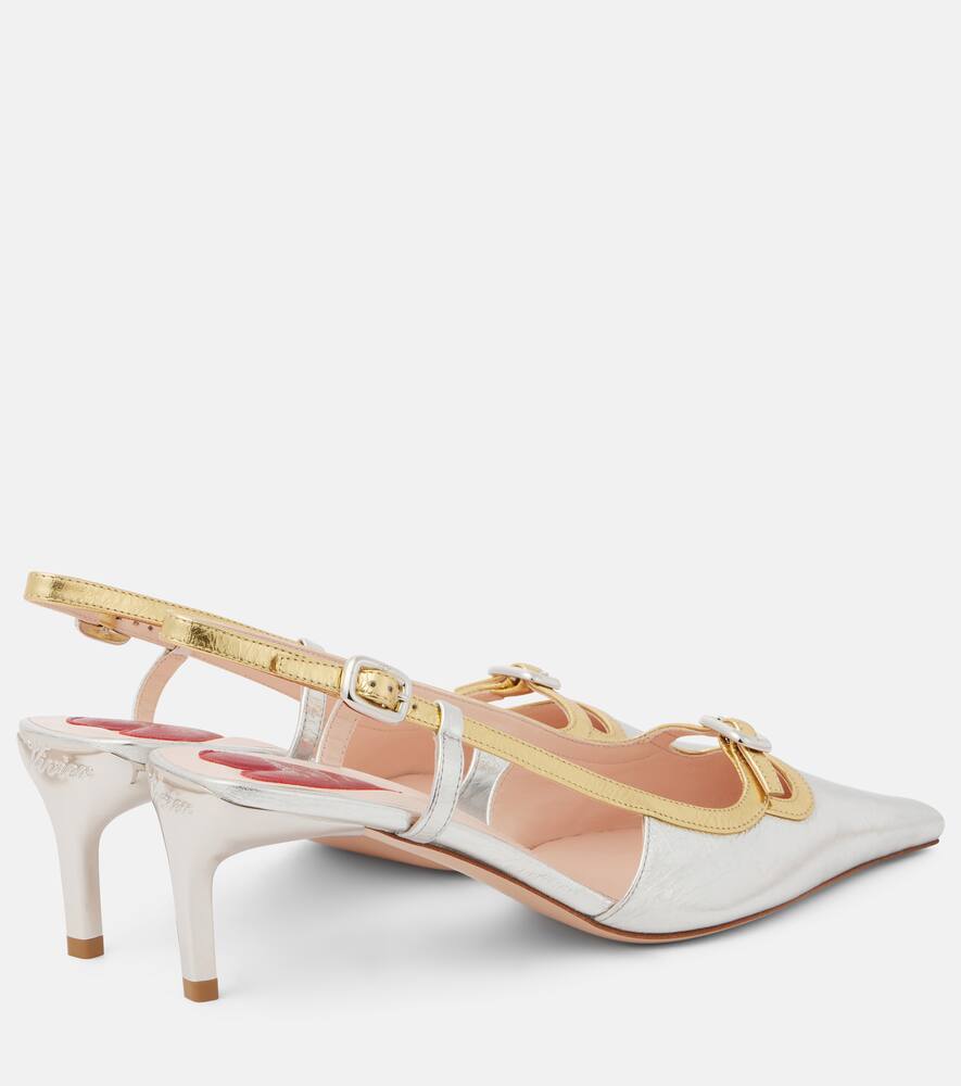 Roger Vivier Viv' Canard 55 metallic leather pumps