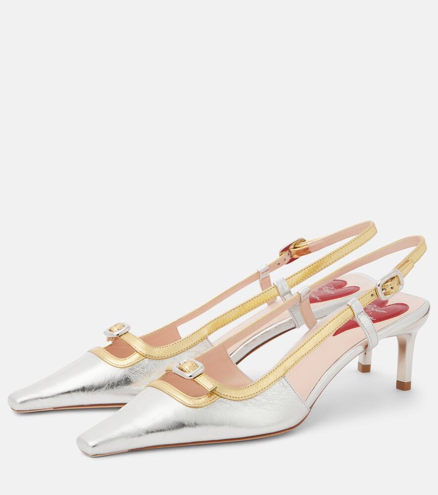 Roger Vivier Viv' Canard 55 metallic leather pumps