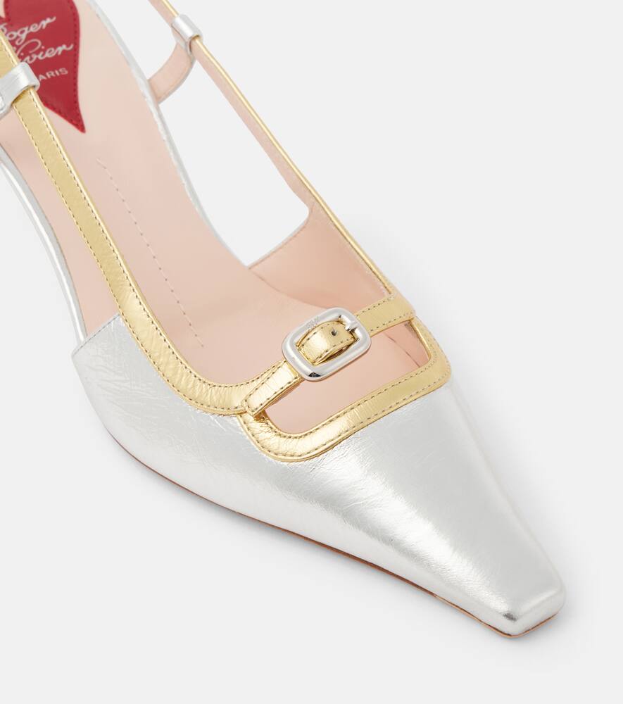 Roger Vivier Viv' Canard 55 metallic leather pumps