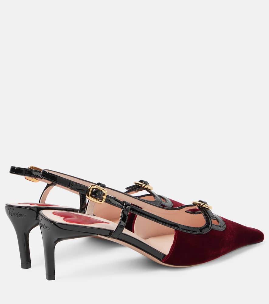 Roger Vivier Viv' Canard 55 velvet slingback pumps