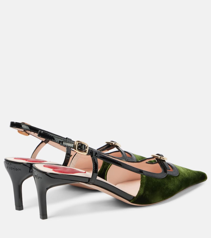 Roger Vivier Viv' Canard leather-trimmed slingback pumps