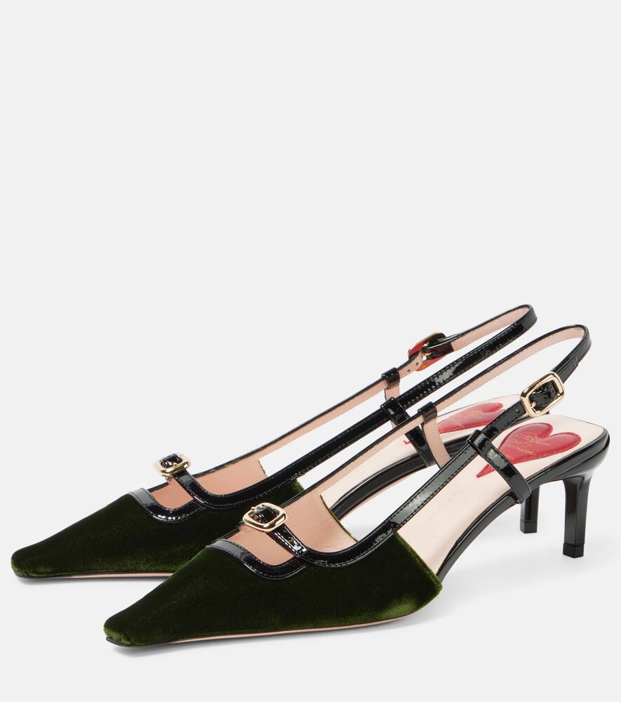 Roger Vivier Viv' Canard leather-trimmed slingback pumps