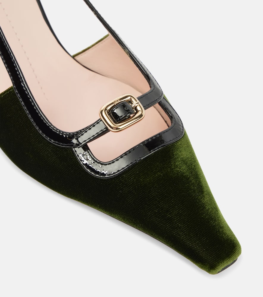 Roger Vivier Viv' Canard leather-trimmed slingback pumps