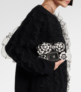 Roger Vivier Viv' Choc floral-appliqu√É¬© satin crossbody bag