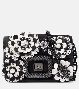 Roger Vivier Viv' Choc floral-appliqu√É¬© satin crossbody bag. Shop Roger Vivier Shoulder Bags for women now.