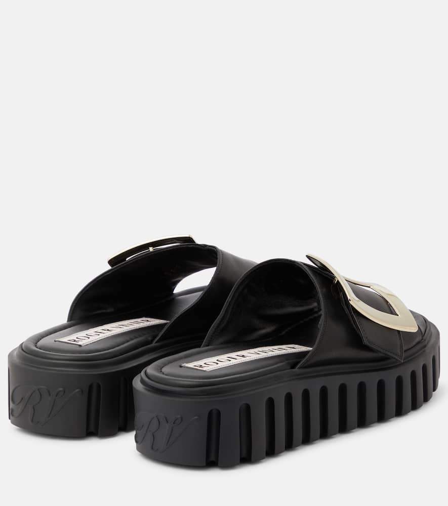 Roger Vivier Viv' Go Thick leather mules