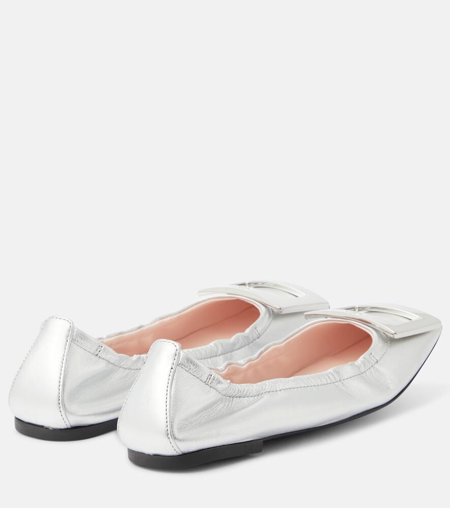 Roger Vivier Viv' Pockette metallic leather ballet flats