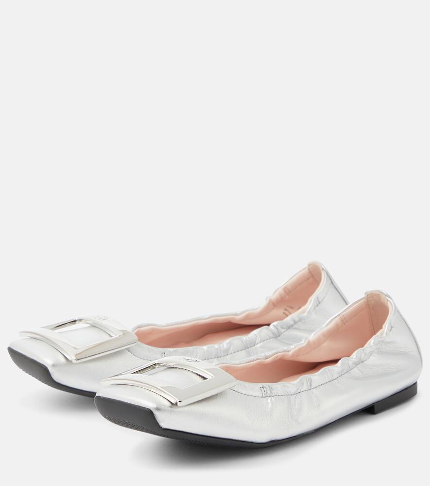 Roger Vivier Viv' Pockette metallic leather ballet flats
