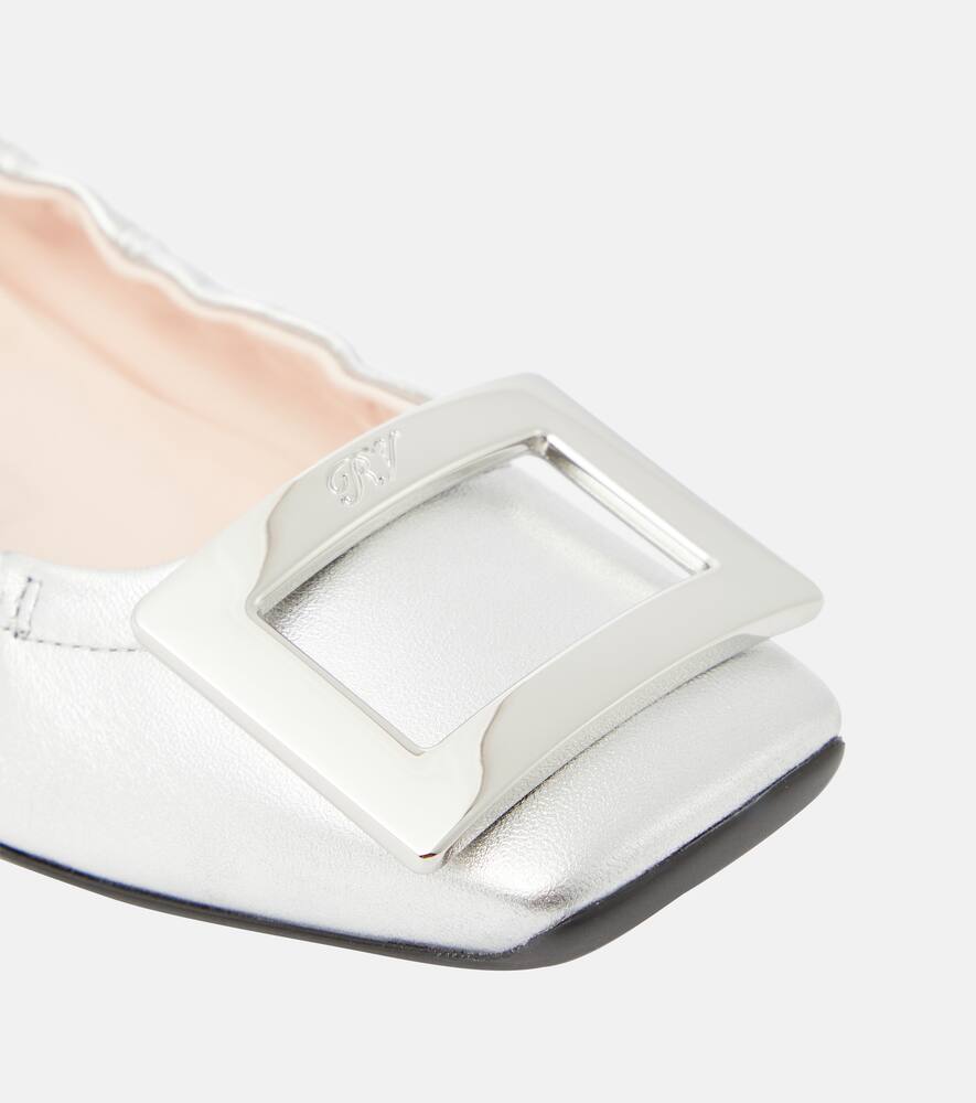 Roger Vivier Viv' Pockette metallic leather ballet flats