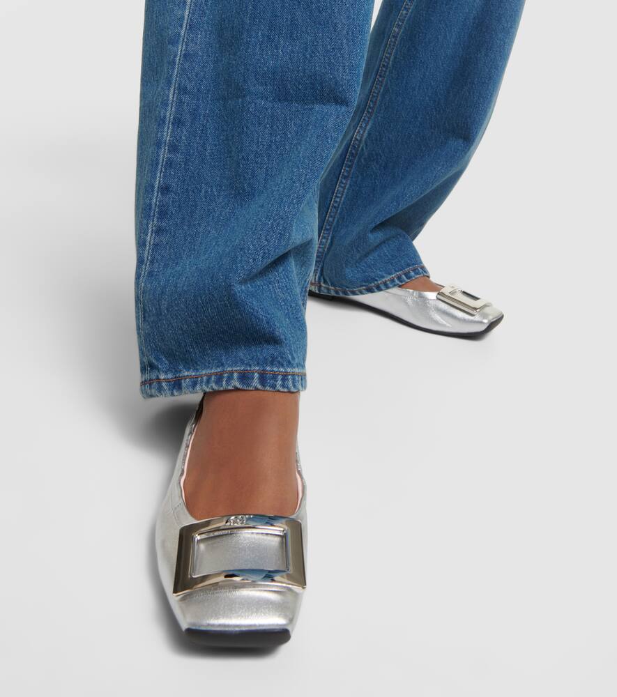 Roger Vivier Viv' Pockette metallic leather ballet flats