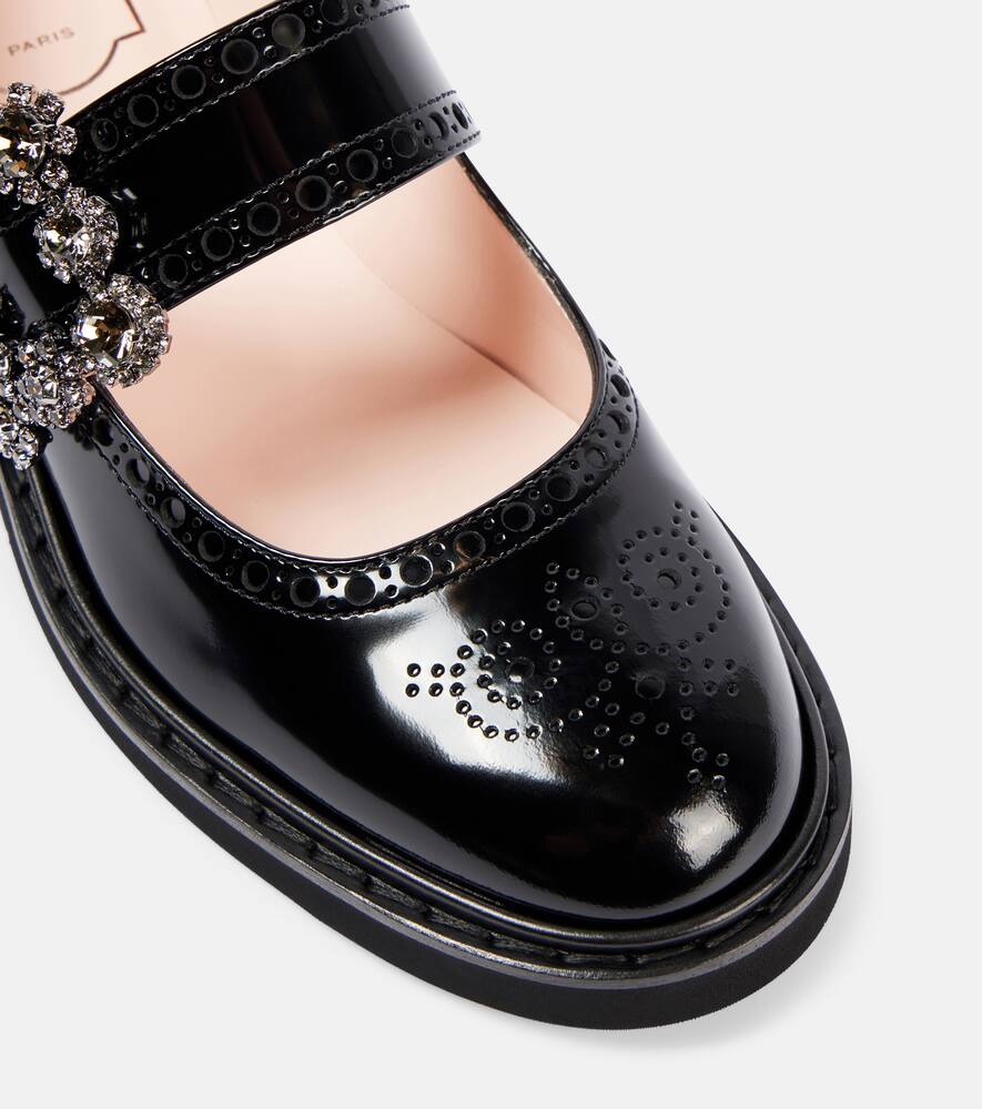 Roger Vivier Viv' Rangers patent leather Mary Jane flats