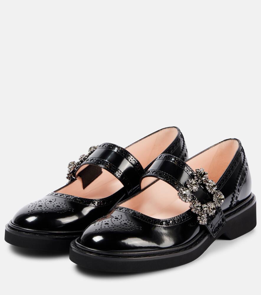 Roger Vivier Viv' Rangers patent leather Mary Jane flats