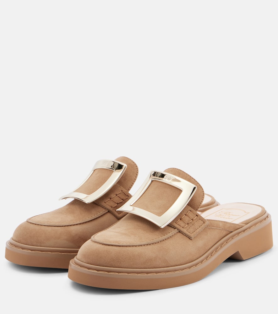 Roger Vivier Viv' Rangers suede mules