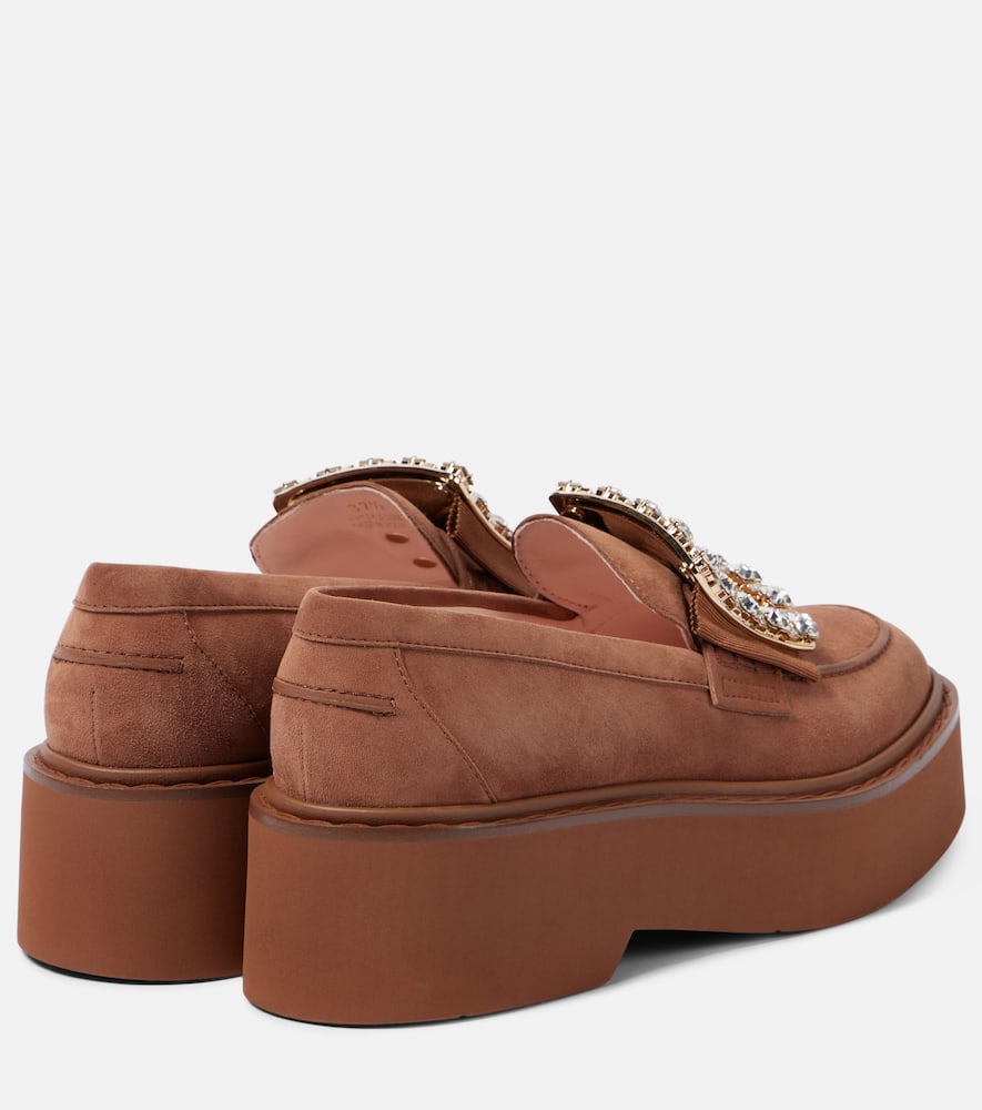 Roger Vivier Viv' Rangers suede platform loafers