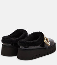 Roger Vivier Viv Winter platform leather mules