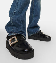 Roger Vivier Viv Winter platform leather mules