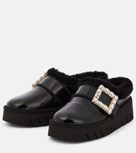Roger Vivier Viv Winter platform leather mules