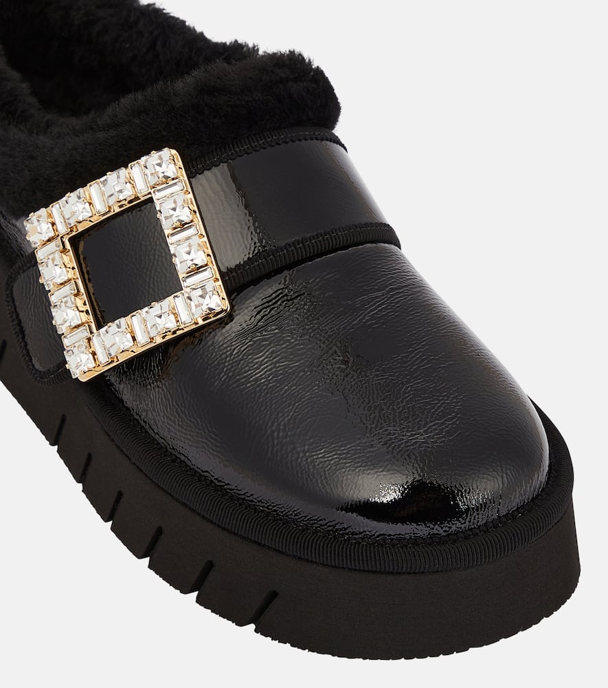 Roger Vivier Viv Winter platform leather mules