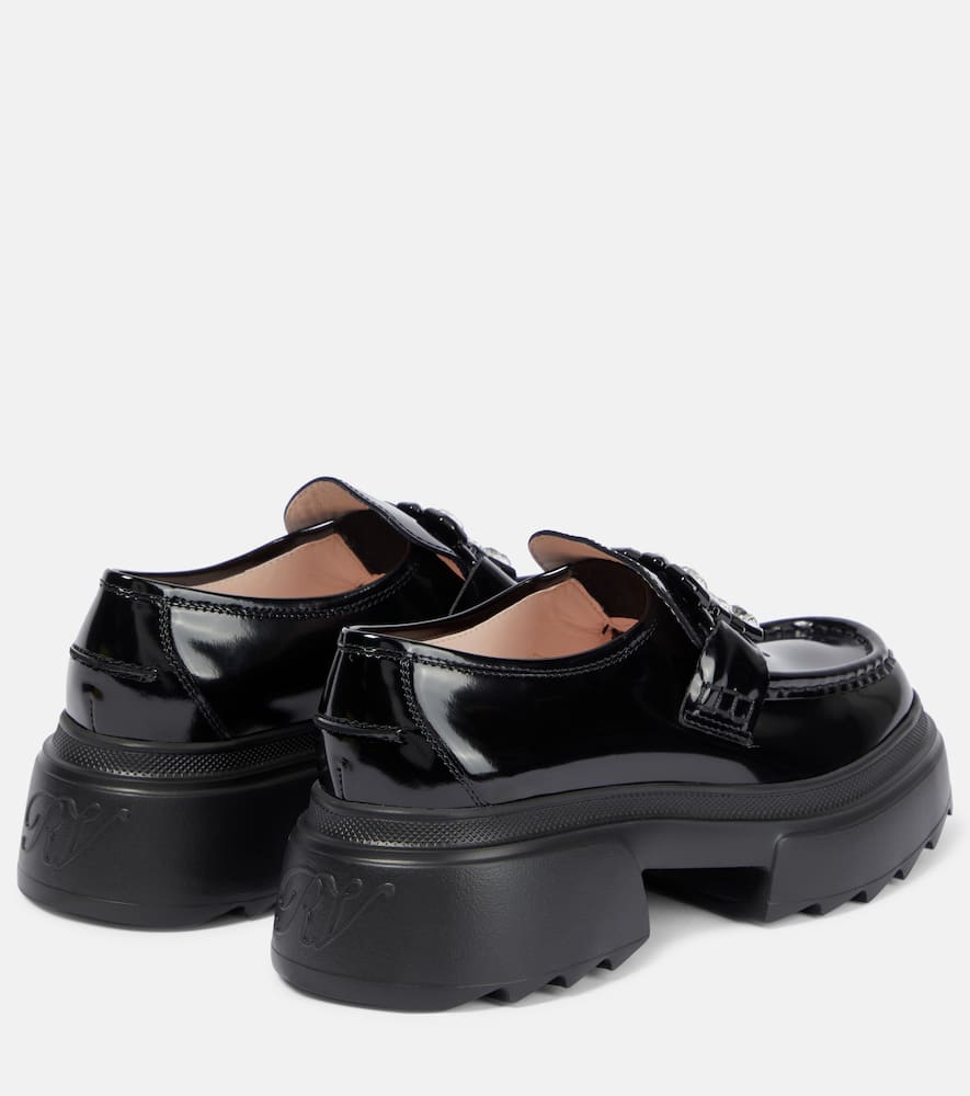 Roger Vivier Wallaviv strass buckle patent leather loafers