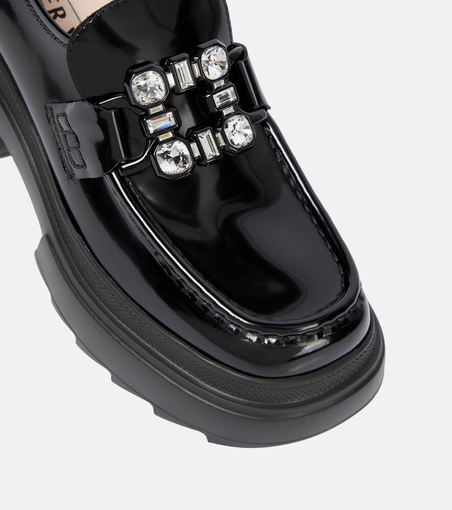 Roger Vivier Wallaviv strass buckle patent leather loafers