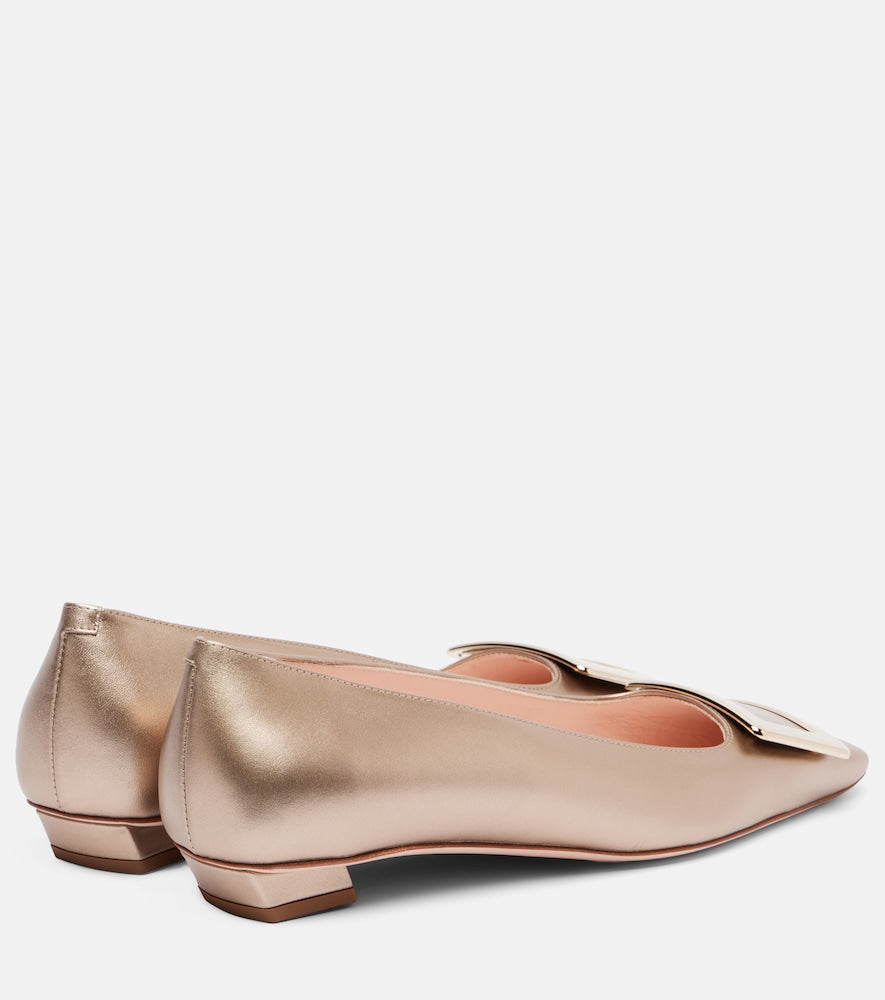 Roger Vivier Belle Vivier 25 leather ballet flats (Gold) - Ballerina Flats