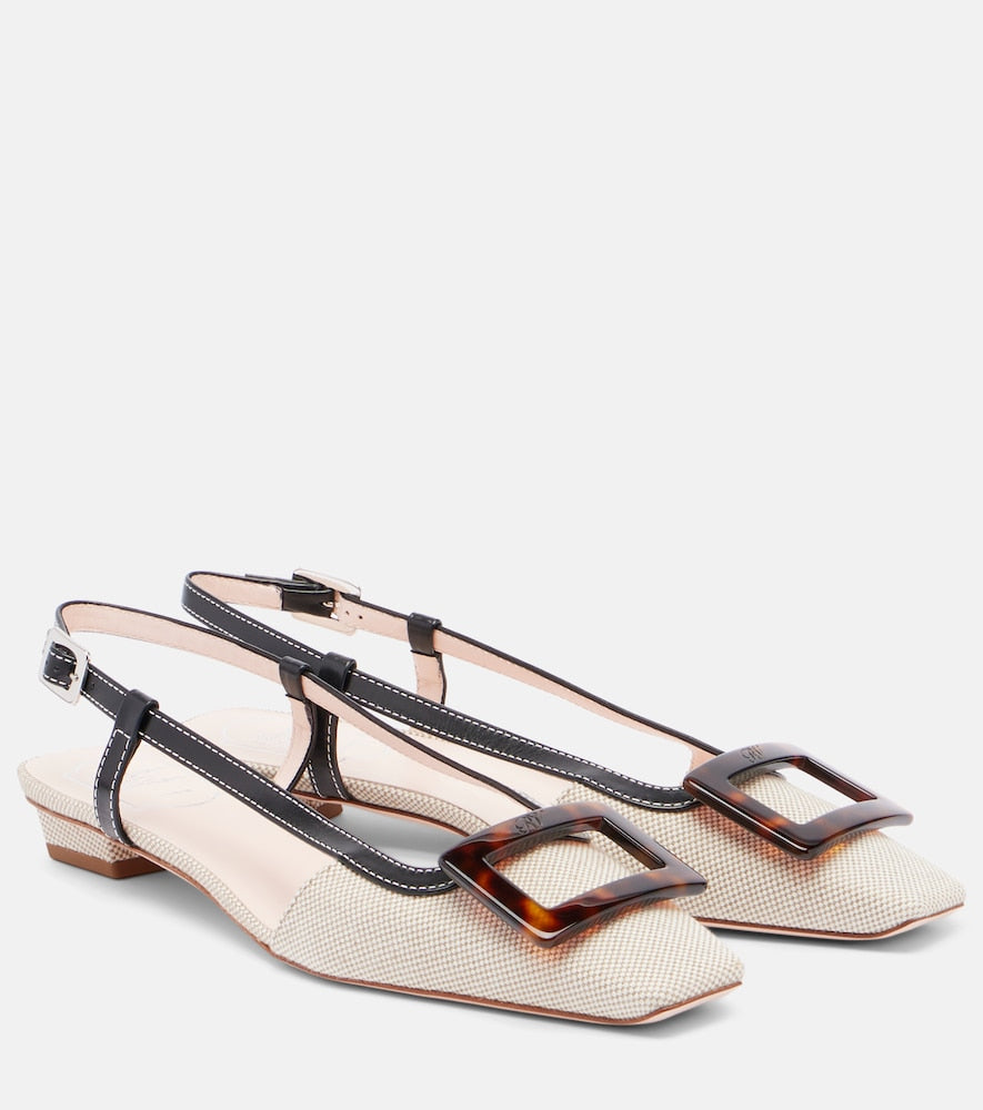 Roger Vivier Belle Vivier 25 slingback pumps (Beige) - Ballerina Flats