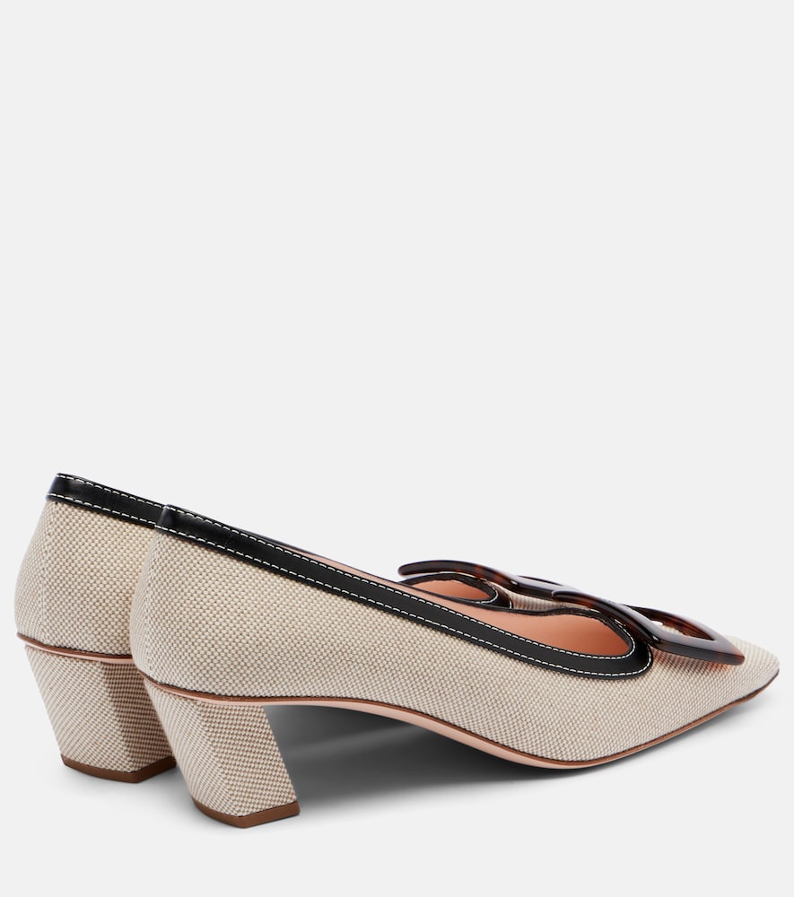Roger Vivier Belle Vivier 45 canvas pumps - Beige Mid Heel Pumps