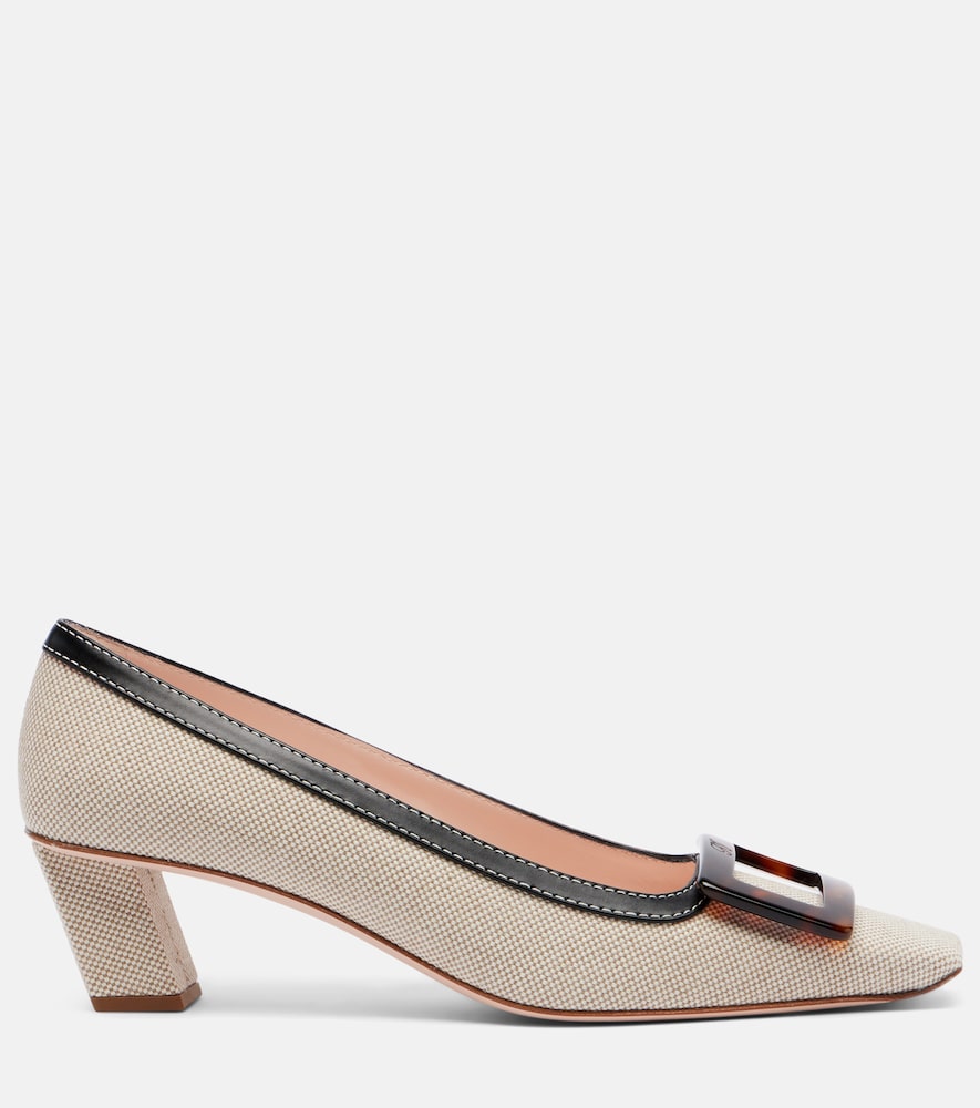 Roger Vivier Belle Vivier 45 canvas pumps - Beige Mid Heel Pumps