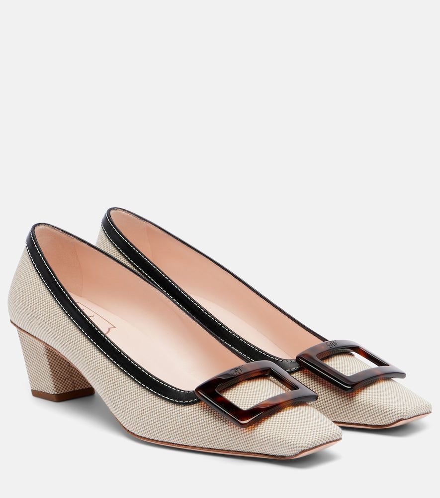 Roger Vivier Belle Vivier 45 canvas pumps - Beige Mid Heel Pumps
